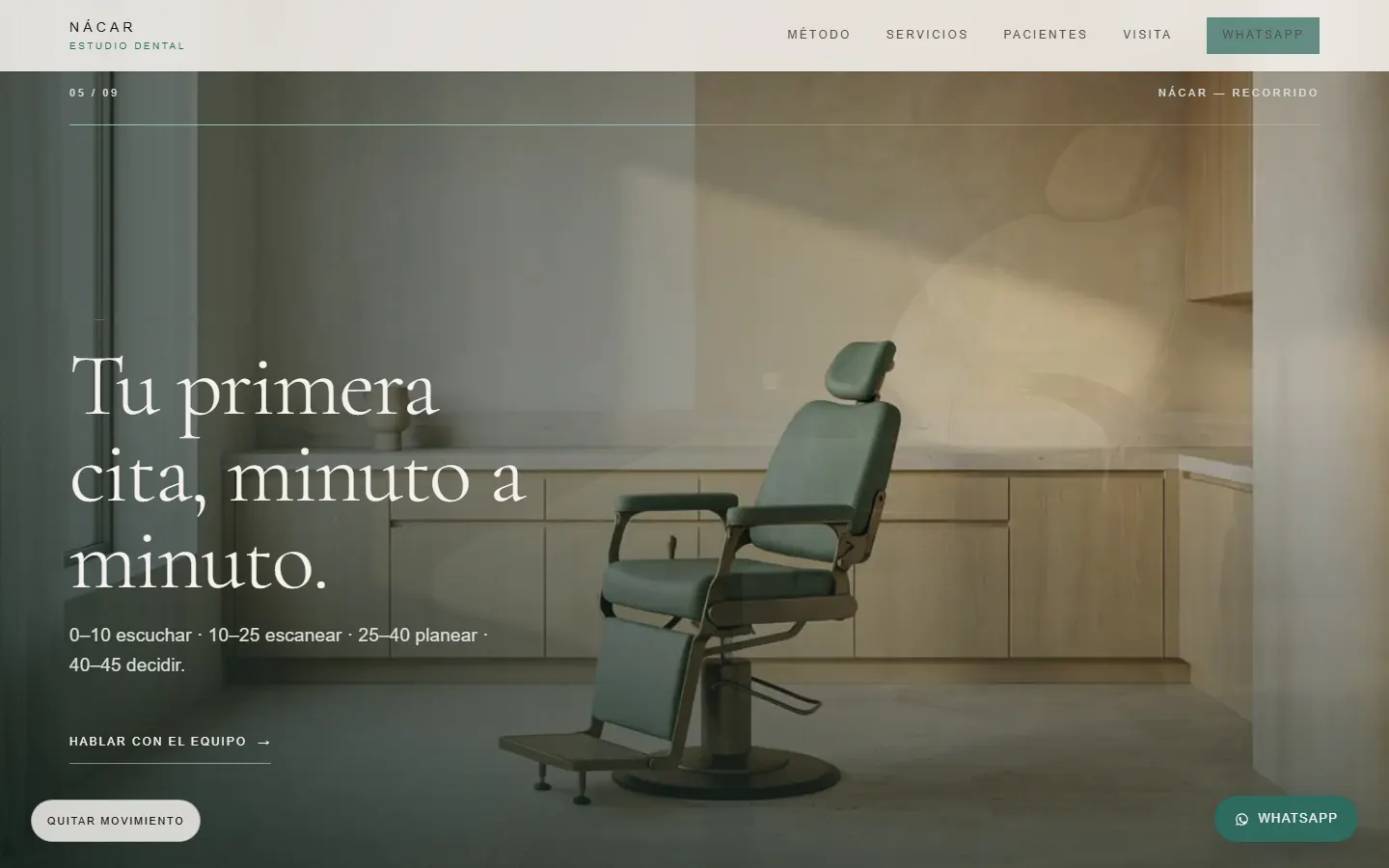 Capítulo intermedio del recorrido por scroll de NACAR v2