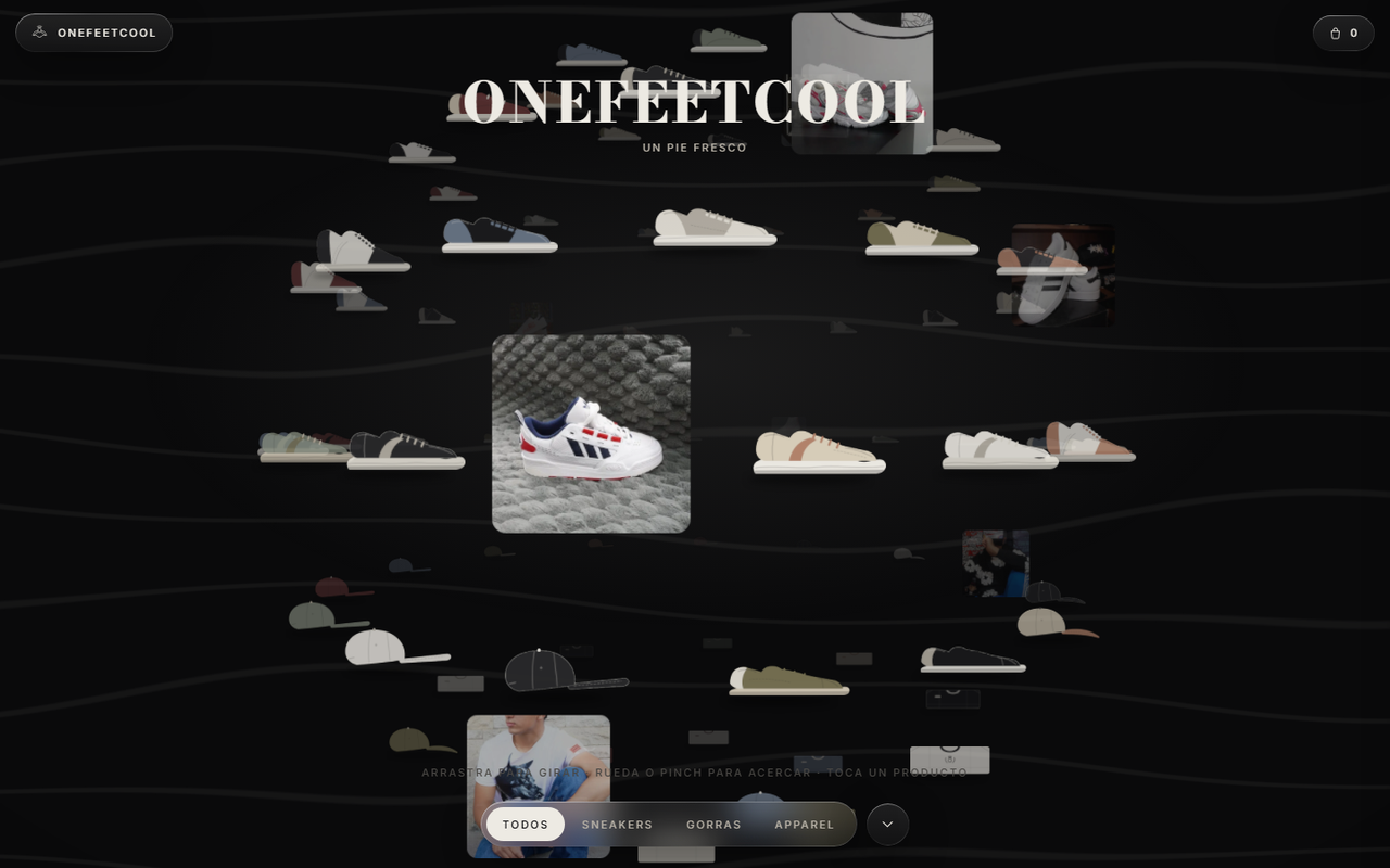 OneFeetCool — catálogo 3D de sneakers